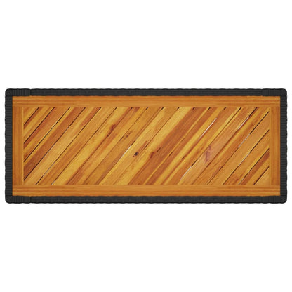 Tavolino da Giardino Piano Legno Nero 100x40x75 cm Polyrattan - homemem39