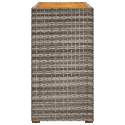 Tavolino da Giardino Piano Legno Grigio 100x40x75 cm Polyrattan - homemem39