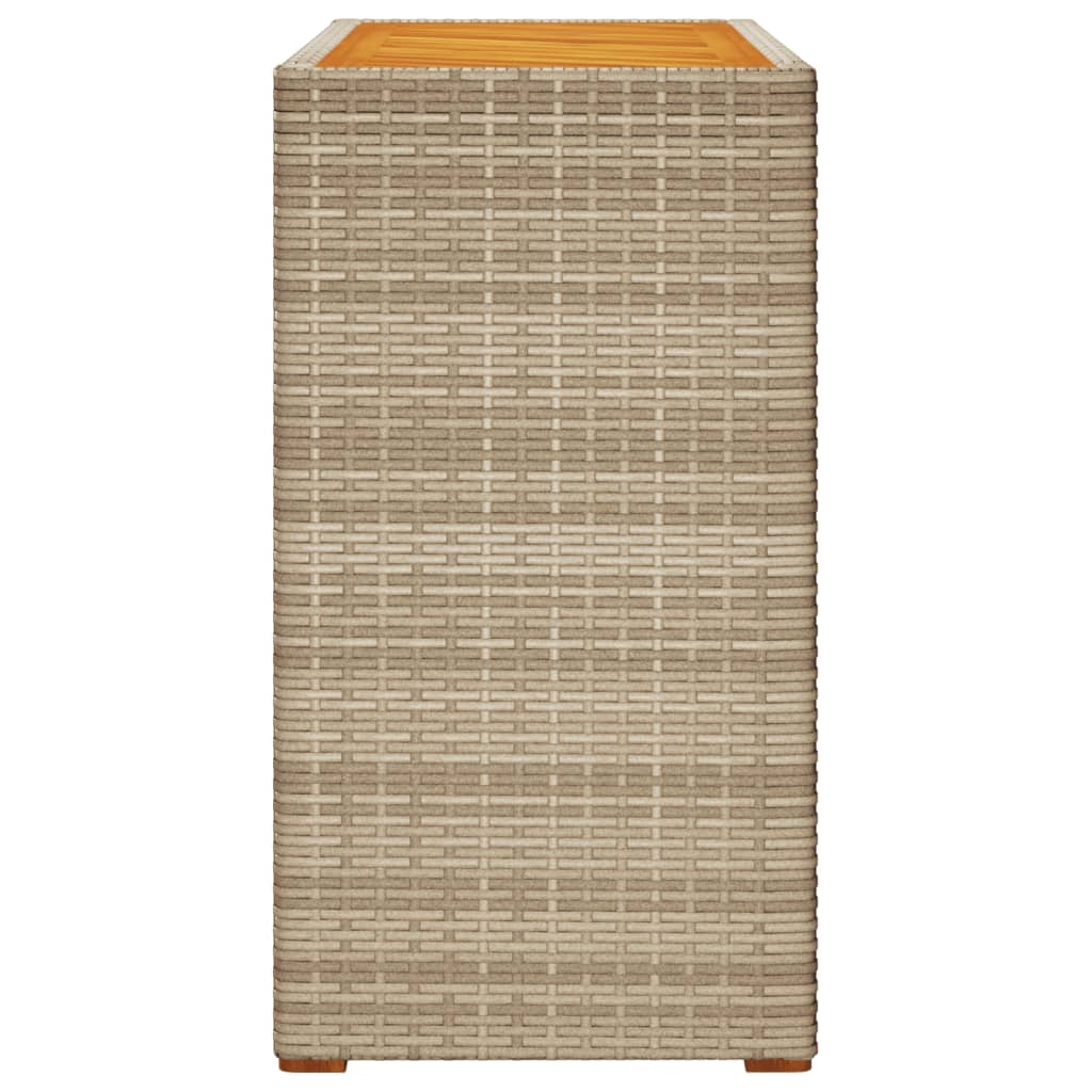 Tavolino da Giardino Piano Legno Beige 100x40x75 cm Polyrattan - homemem39