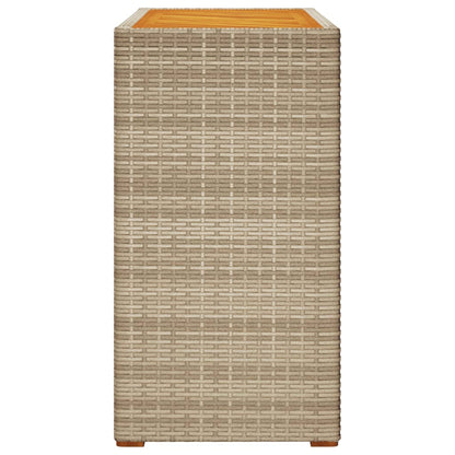 Tavolino da Giardino Piano Legno Beige 100x40x75 cm Polyrattan - homemem39