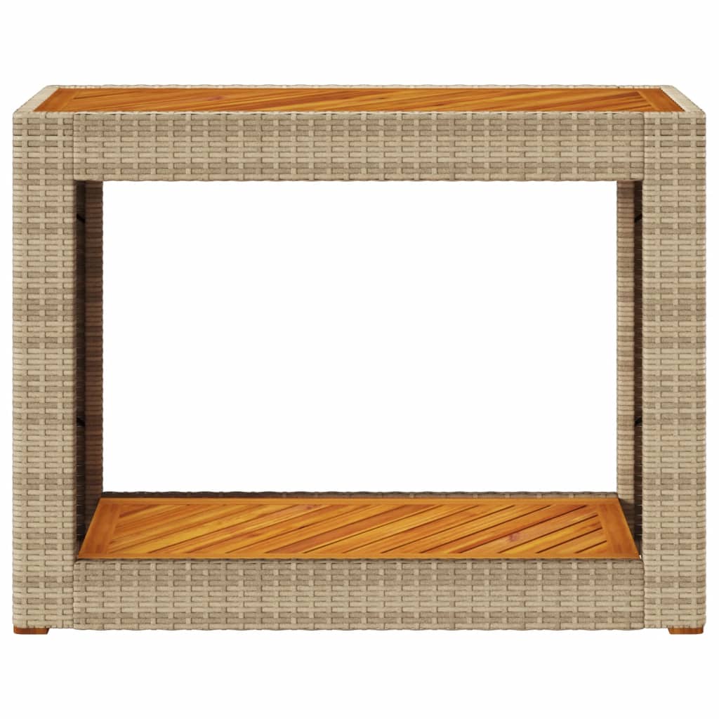 Tavolino da Giardino Piano Legno Beige 100x40x75 cm Polyrattan - homemem39