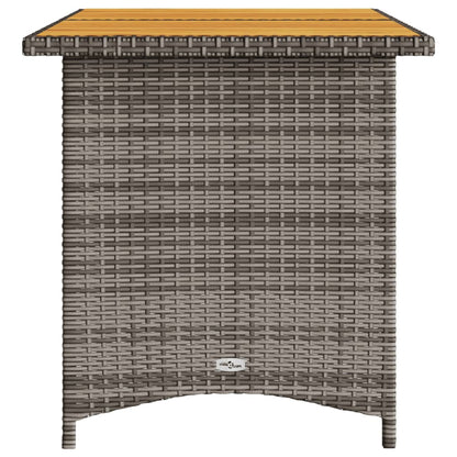 Tavolo da Giardino Piano in Legno Grigio 110x68x70cm Polyrattan