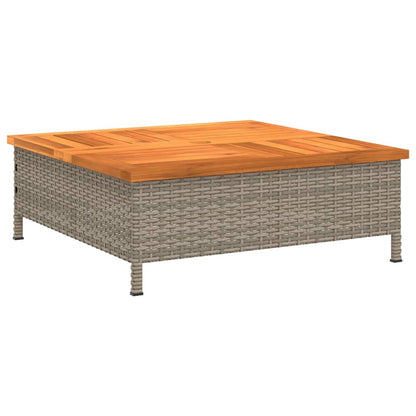 Copertura Base Ombrellone Grigia 70x70x25cm Polyrattan e Acacia - homemem39