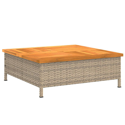 Copertura Base Ombrellone Beige 70x70x25 cm Polyrattan e Acacia - homemem39