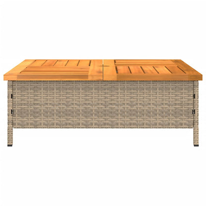 Copertura Base Ombrellone Beige 70x70x25 cm Polyrattan e Acacia - homemem39