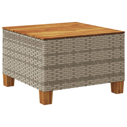 Tavolo da Giardino Grigio 55x55x36 cm Polyrattan e Legno Acacia - homemem39