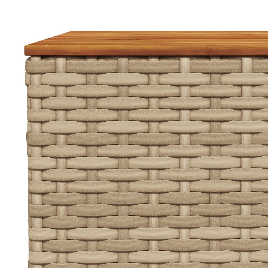 Tavolo da Giardino Beige 55x55x36 cm Polyrattan e Legno Acacia - homemem39