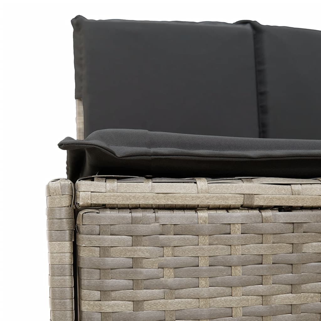 Panche Vasca Idromassaggio con Cuscini 2pz in Polyrattan Grigio