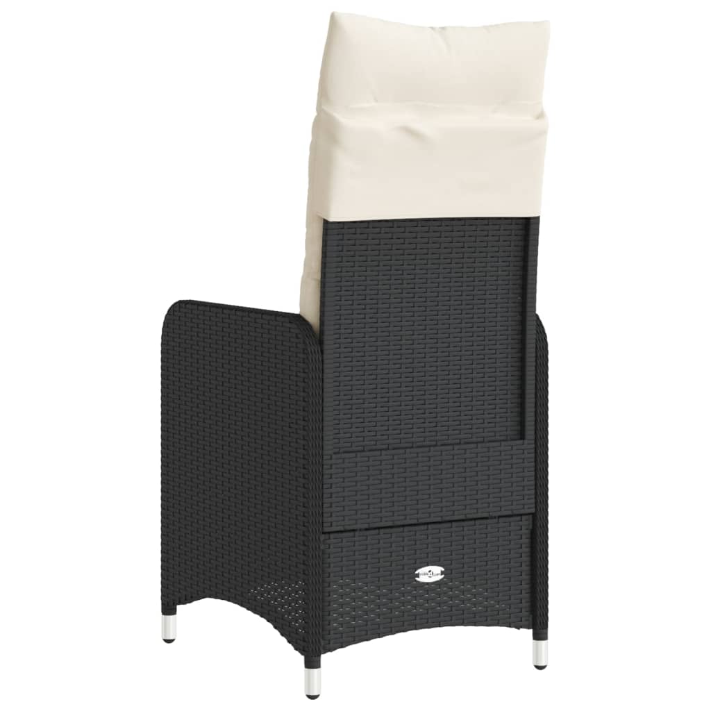 Sedie Reclinabili da Giardino 2 pz con Cuscini Nero Polyrattan - homemem39