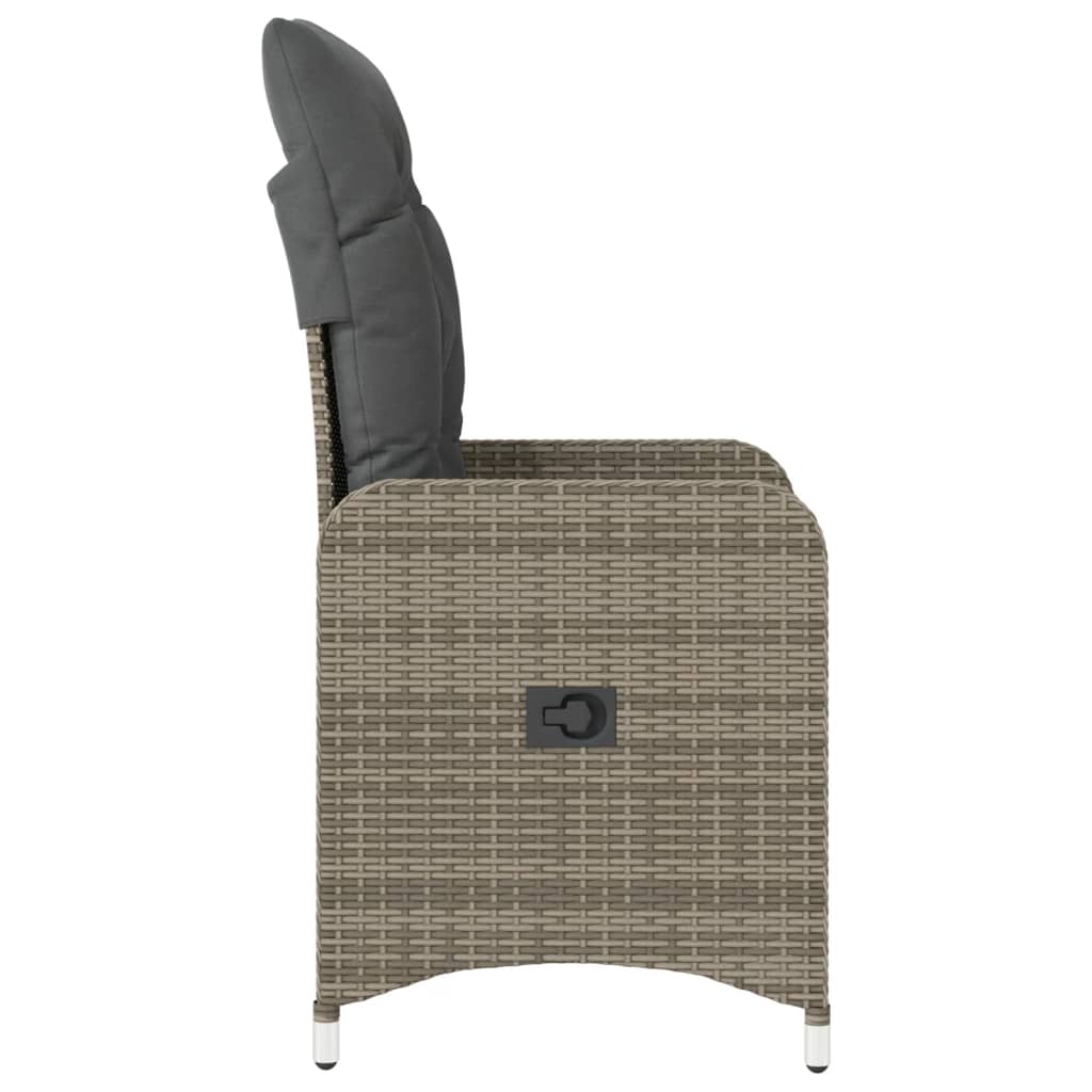 Sedie da Giardino Reclinabili 2 pz e Cuscini Grigio Polyrattan - homemem39