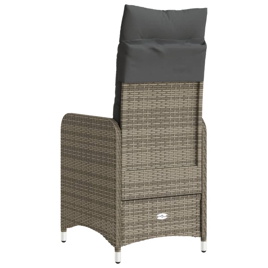 Sedie da Giardino Reclinabili 2 pz e Cuscini Grigio Polyrattan - homemem39