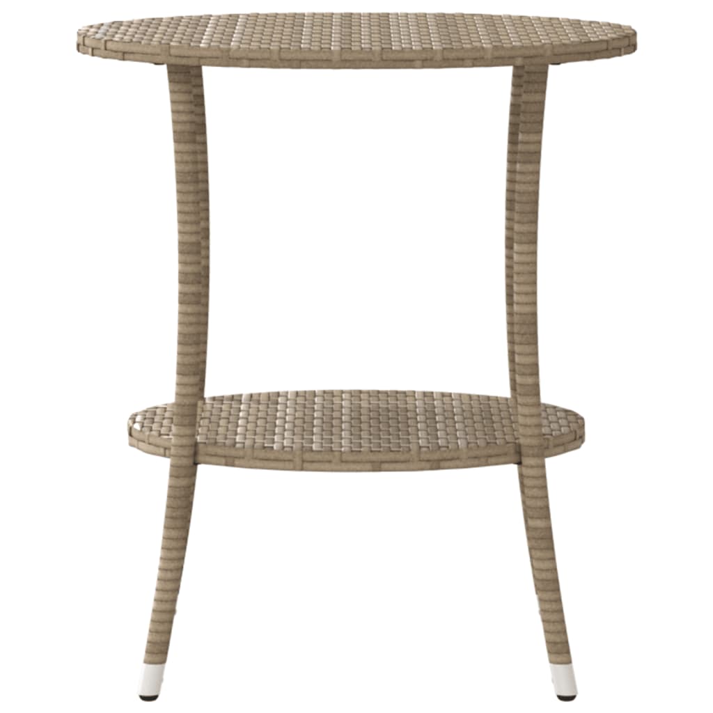 Sedie da Giardino Reclinabili 2pz con Tavolino Polyrattan Beige - homemem39