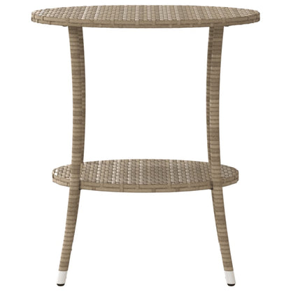 Sedie da Giardino Reclinabili 2pz con Tavolino Polyrattan Beige