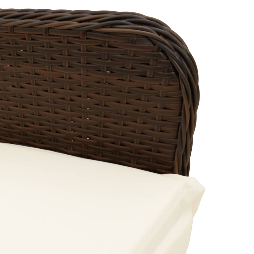 Sedia Reclinabile da Giardino con Cuscini Marrone in Polyrattan - homemem39