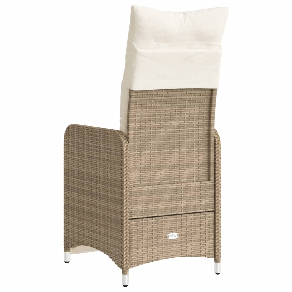 Sedie Reclinabili da Giardino 2pz con Cuscini Beige Polyrattan - homemem39