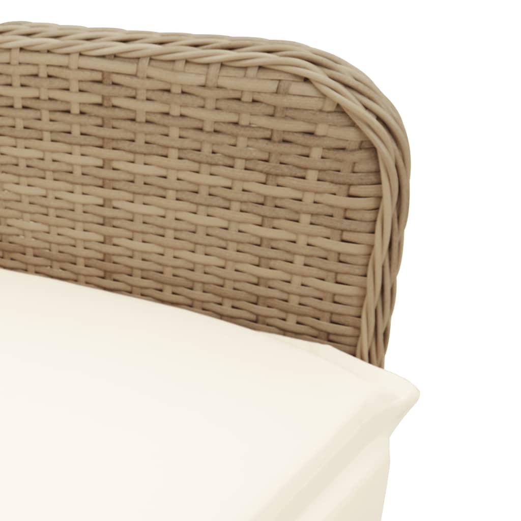 Sedie Reclinabili da Giardino 2pz con Cuscini Beige Polyrattan - homemem39