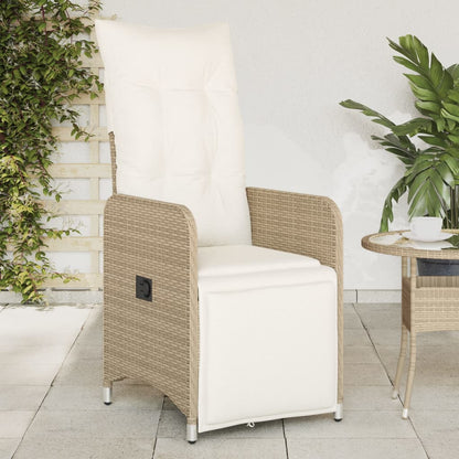 Sedie Reclinabili da Giardino 2pz con Cuscini Beige Polyrattan - homemem39