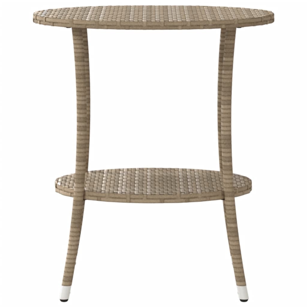 Sedie da Giardino Reclinabili 2pz con Tavolino Polyrattan Beige - homemem39