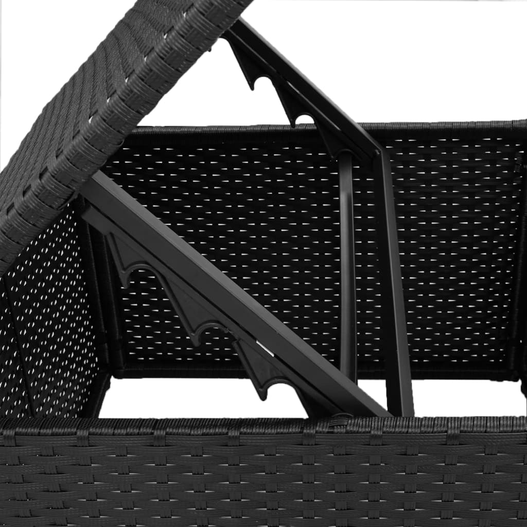 Sgabello Giardino con Cuscino Nero 55x55x37 cm in Polyrattan - homemem39