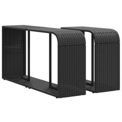 Scaffali Portaoggetti 2 pz in Polyrattan Nero - homemem39