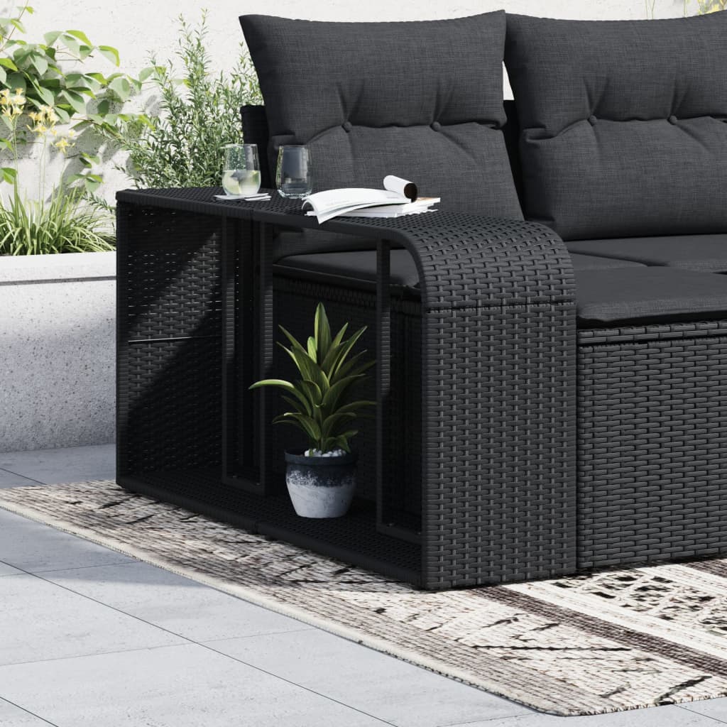 Scaffali Portaoggetti 2 pz in Polyrattan Nero - homemem39