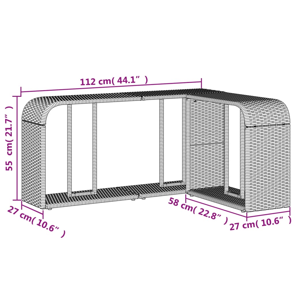 Scaffali Portaoggetti 2 pz in Polyrattan Nero - homemem39