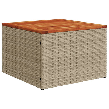 Tavolo da Giardino Beige 55x55x37 cm Polyrattan e Legno Acacia - homemem39