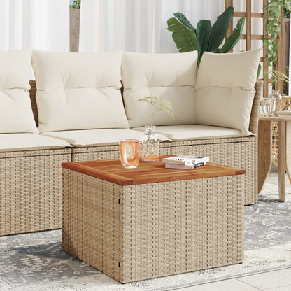 Tavolo da Giardino Beige 55x55x37 cm Polyrattan e Legno Acacia - homemem39