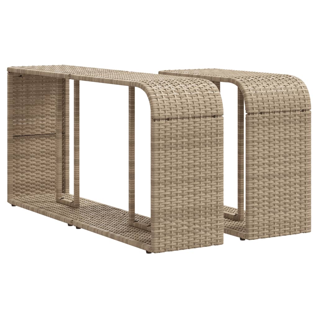 Scaffali Portaoggetti 2 pz Beige in Polyrattan - homemem39