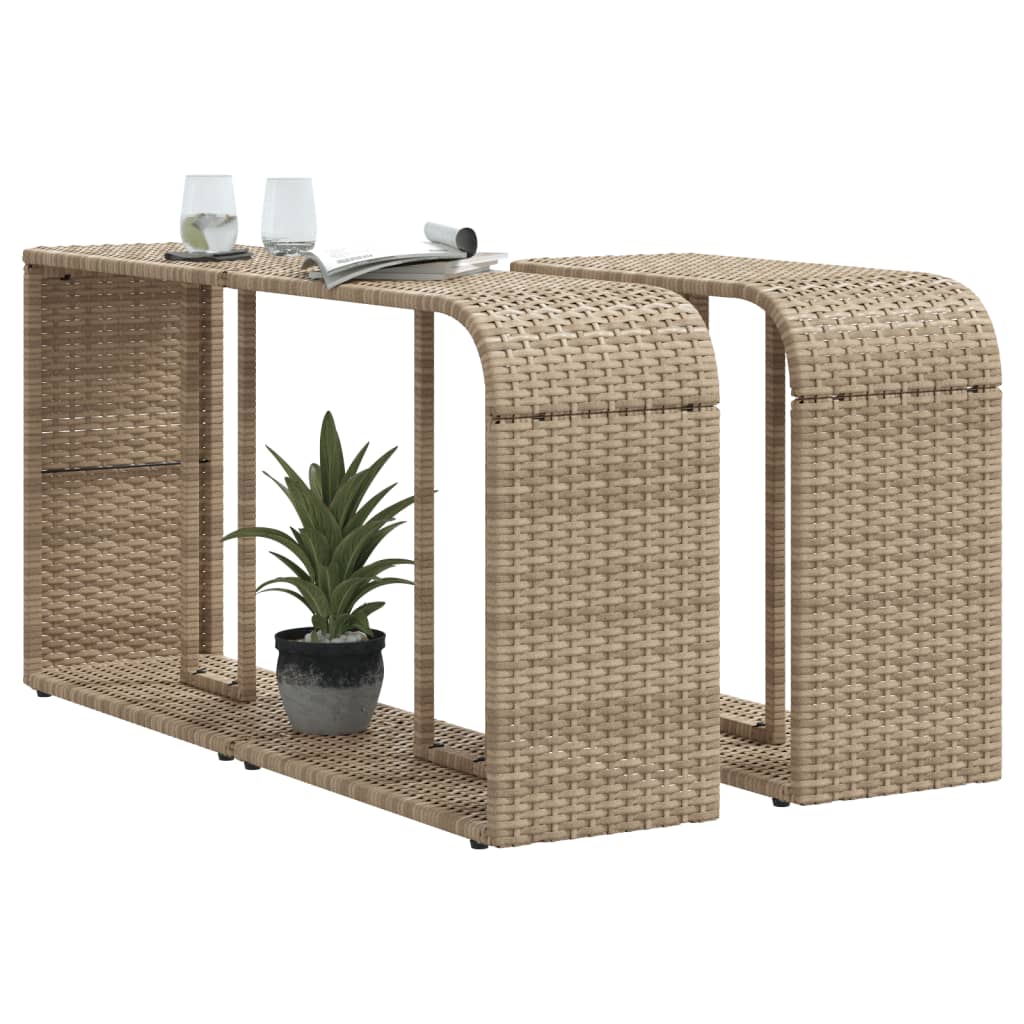 Scaffali Portaoggetti 2 pz Beige in Polyrattan - homemem39