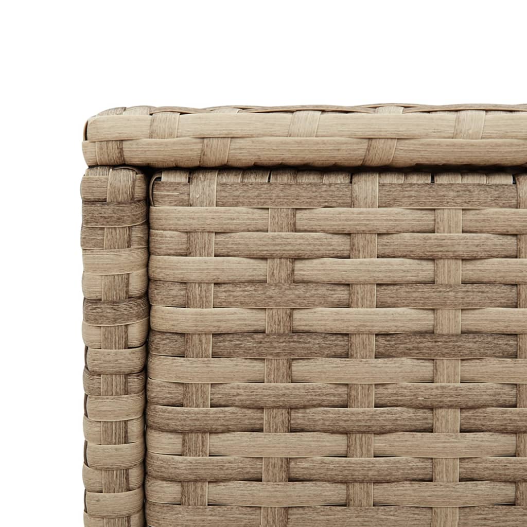 Tavolino da Giardino Piano Vetro Beige 58x27,5x55 cm Polyrattan - homemem39