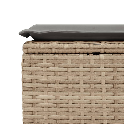 Sgabello Giardino con Cuscino Beige 55x55x37 cm in Polyrattan