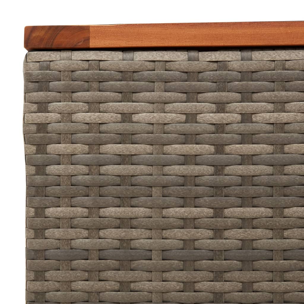 Tavolo da Giardino Grigio 55x55x37 cm Polyrattan e Legno Acacia - homemem39