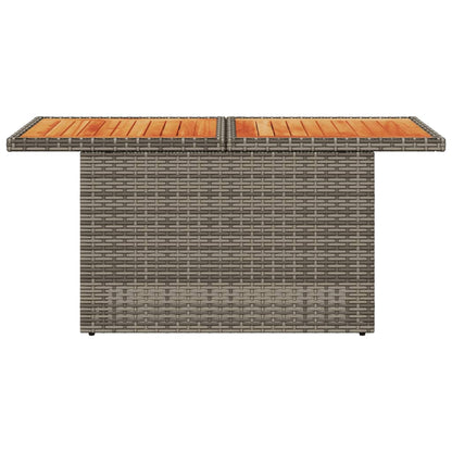 Tavolo Giardino Grigio 100x55x73 cm Polyrattan e Legno Acacia - homemem39