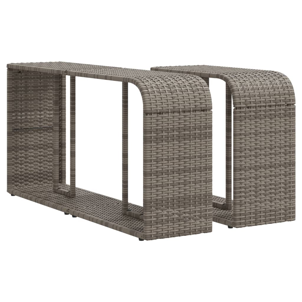 Scaffali Portaoggetti 2 pz in Polyrattan Grigio - homemem39