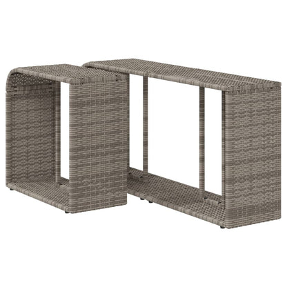 Scaffali Portaoggetti 2 pz in Polyrattan Grigio - homemem39