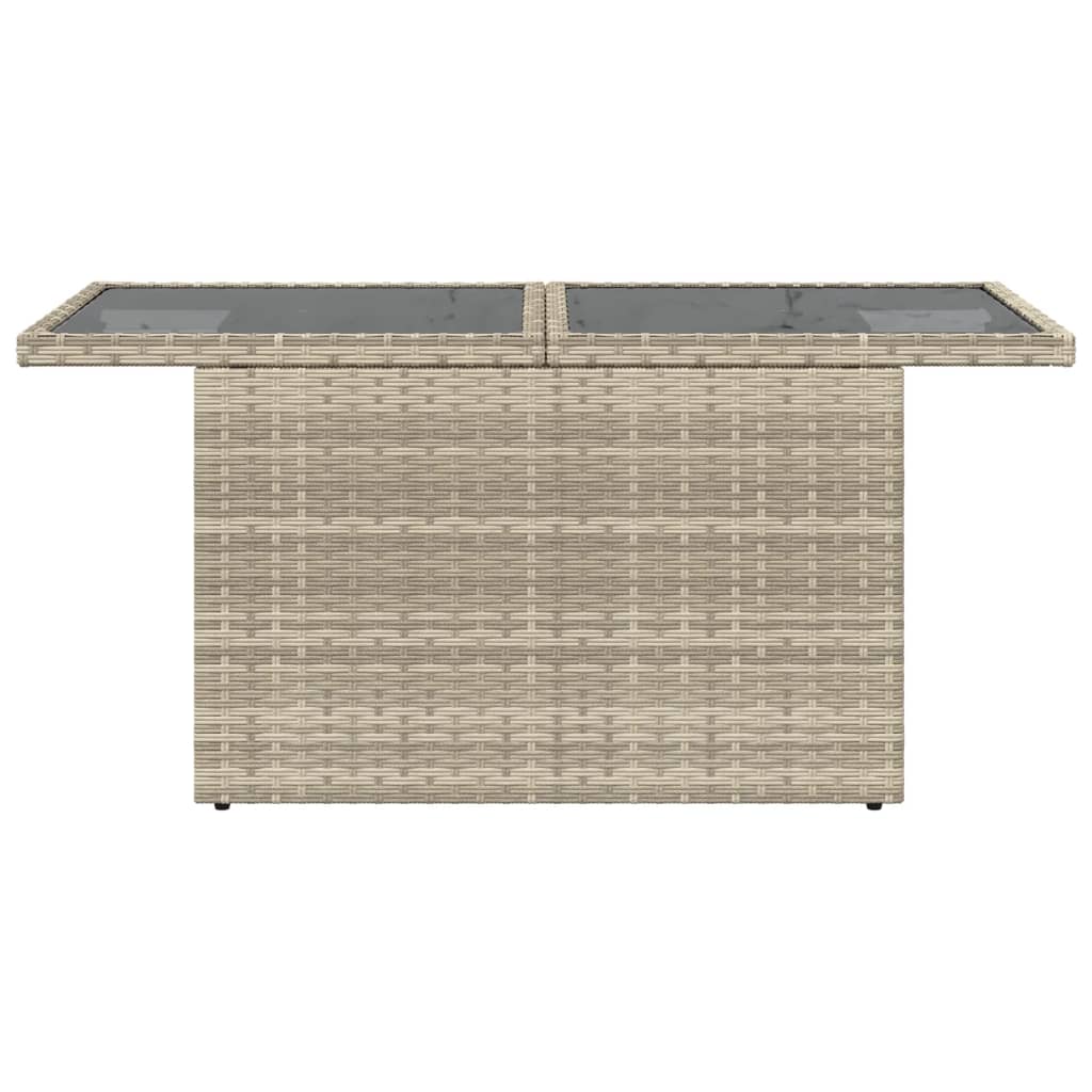 Tavolo Giardino Piano Vetro Grigio Chiaro 100x55x73 Polyrattan