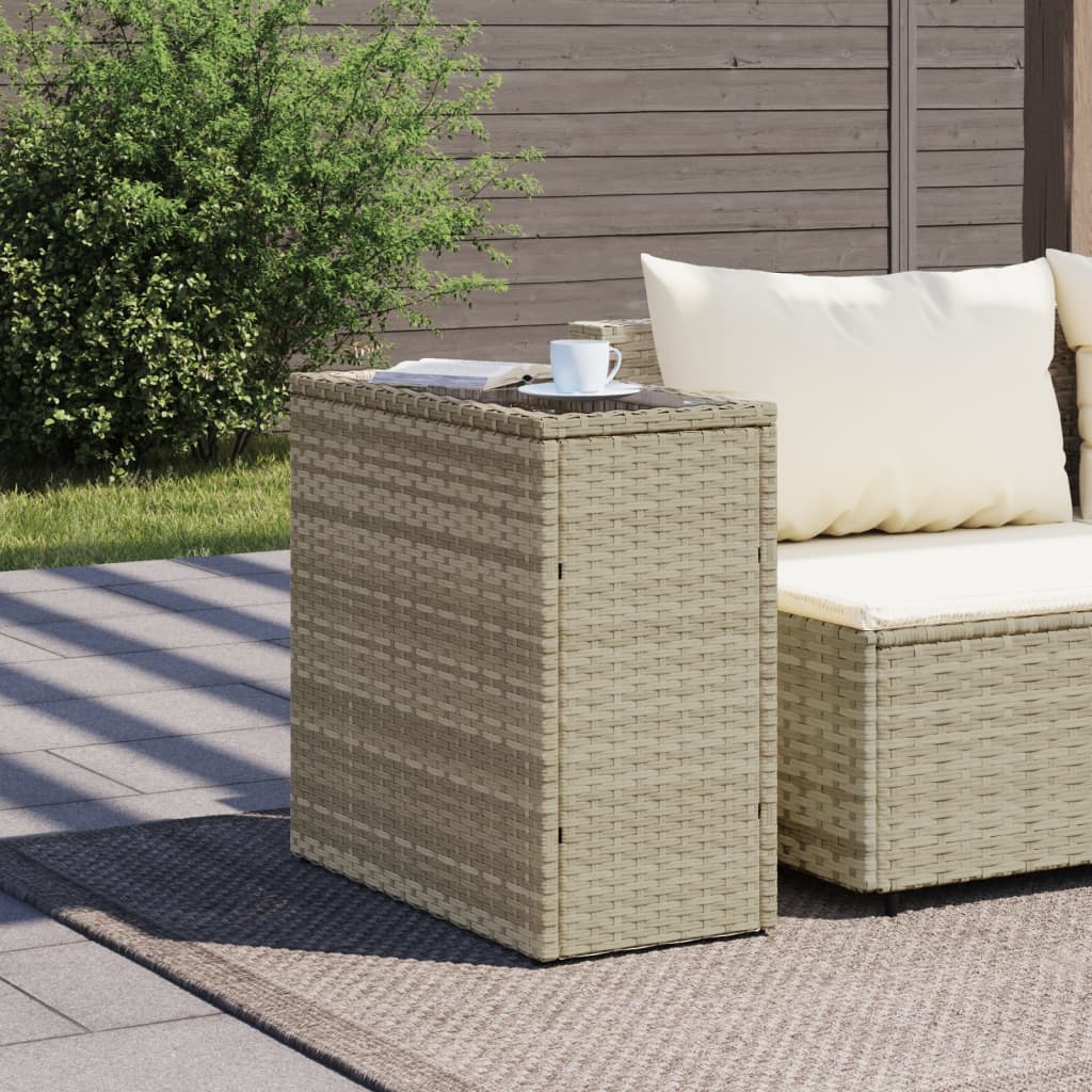 Tavolo Giardino Piano Vetro Grigio Chiaro 58x27,5x55 Polyrattan