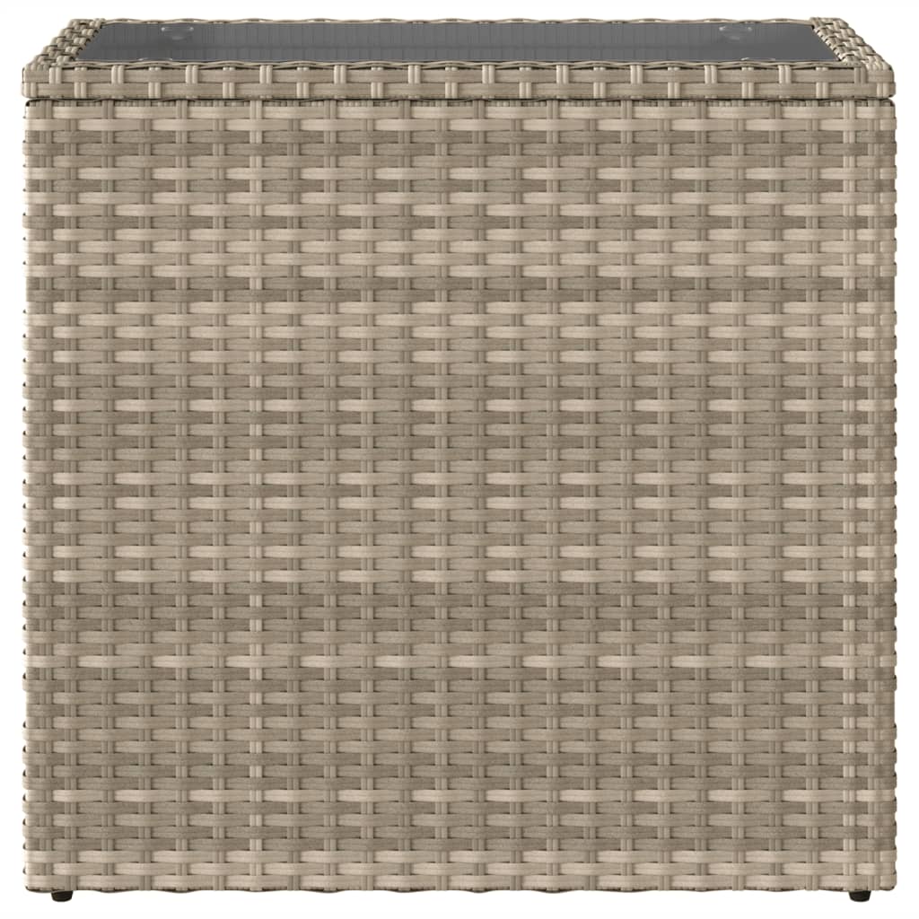 Tavolo Giardino Piano Vetro Grigio Chiaro 58x27,5x55 Polyrattan