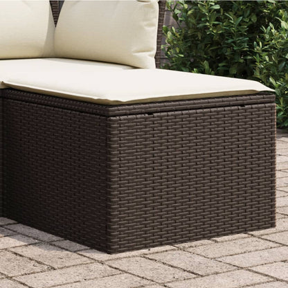 Sgabello Giardino con Cuscino Marrone 55x55x37 cm in Polyrattan - homemem39