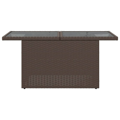 Tavolo da Giardino Piano Vetro Marrone 100x55x73 cm Polyrattan - homemem39