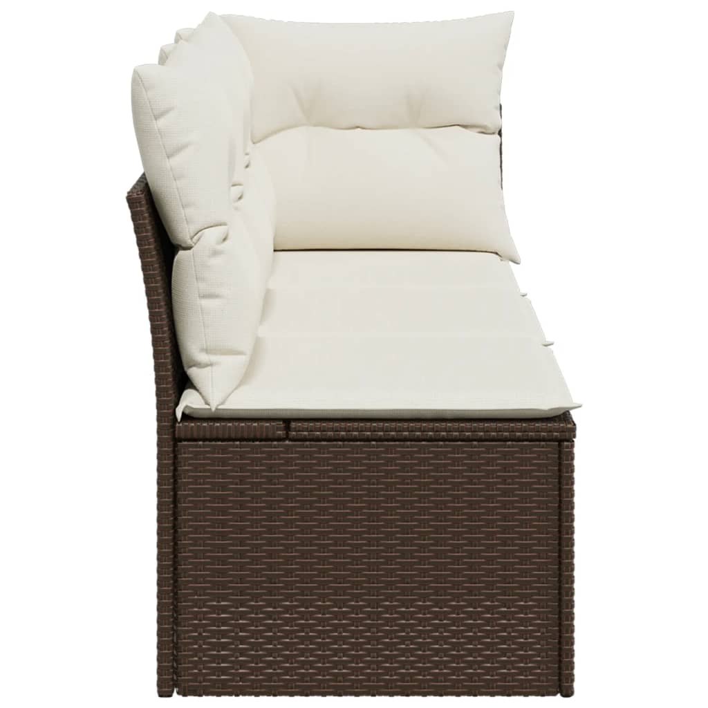 <em>vidaXL 3-Sitzer-Gartensofa mit Kissen Polyrattan Braun</em>