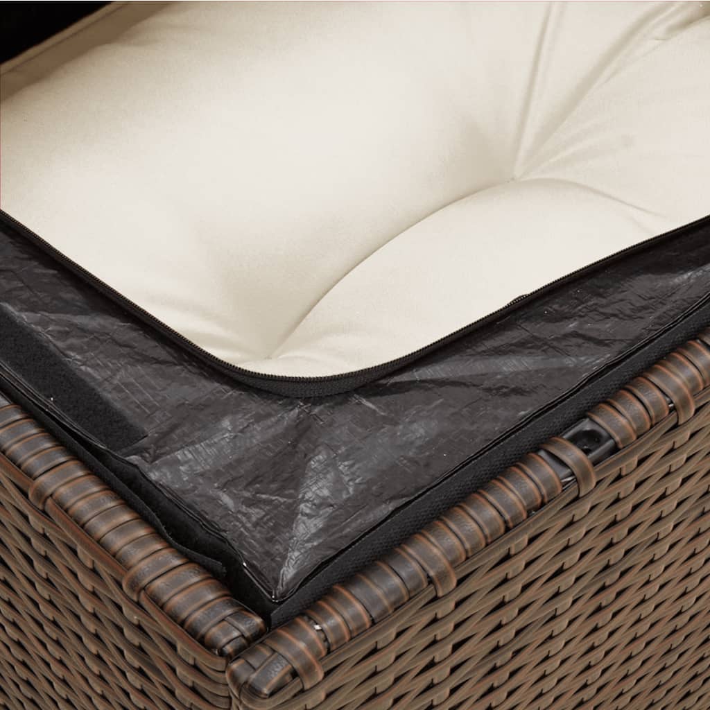 <em>vidaXL 3-Sitzer-Gartensofa mit Kissen Polyrattan Braun</em>