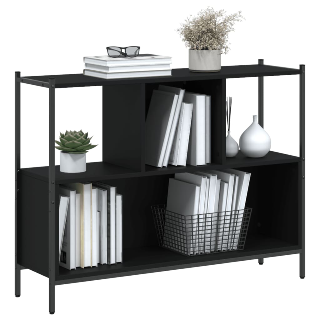 Libreria Nera 102x28x77,5 cm in Legno Multistrato