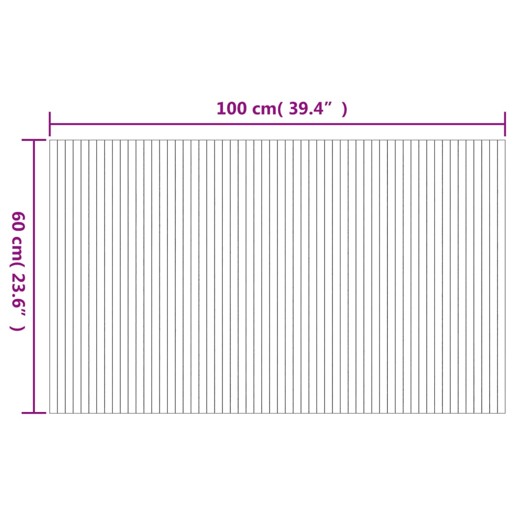 Tappeto Rettangolare Grigio 60x100 cm in Bambù