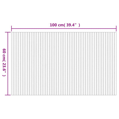 Tappeto Rettangolare Grigio 60x100 cm in Bambù