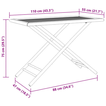 Tavolo da Giardino Pieghevole 110x55x75 cm in Bambù - homemem39