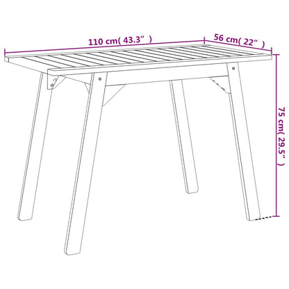 Tavolo da Pranzo da Giardino 110x56x75 cm Legno Massello Acacia - homemem39