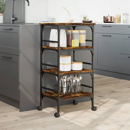 Carrello da Cucina Rovere Fumo 45x35x89,5 cm Legno Multistrato - homemem39