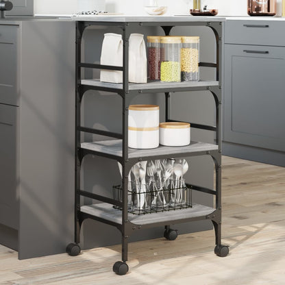 Carrello Cucina Grigio Sonoma 45x35x89,5 cm Legno Multistrato - homemem39